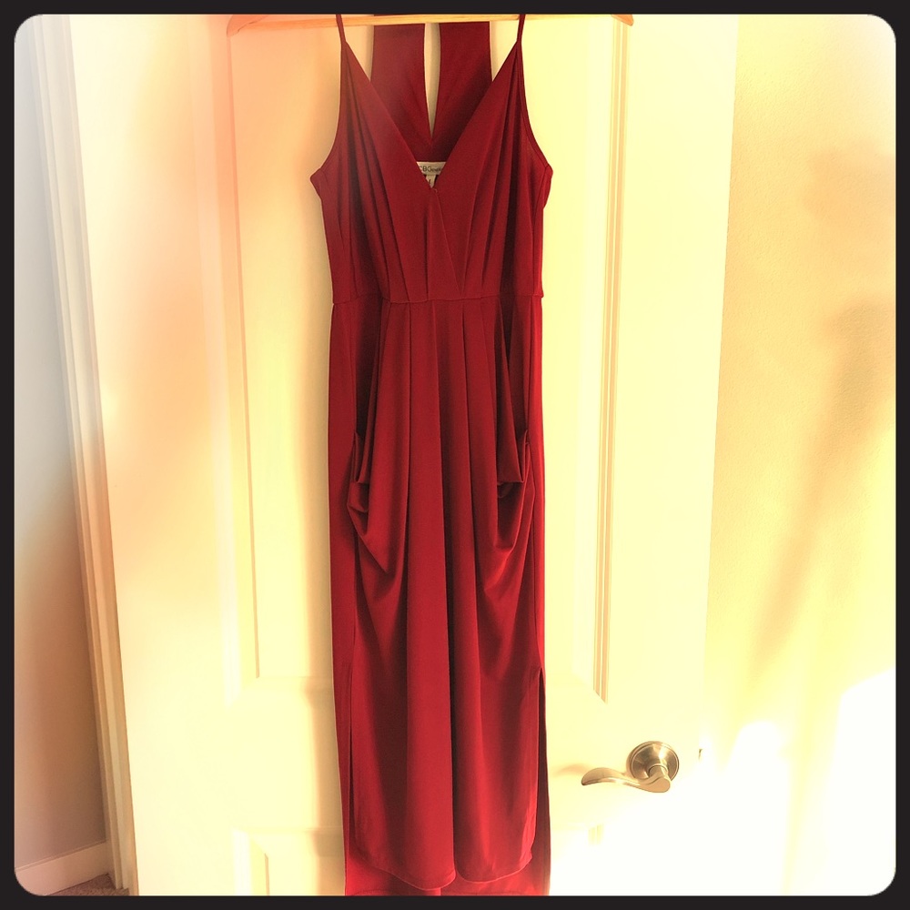 BCBGeneration merlot red midi cocktail dress